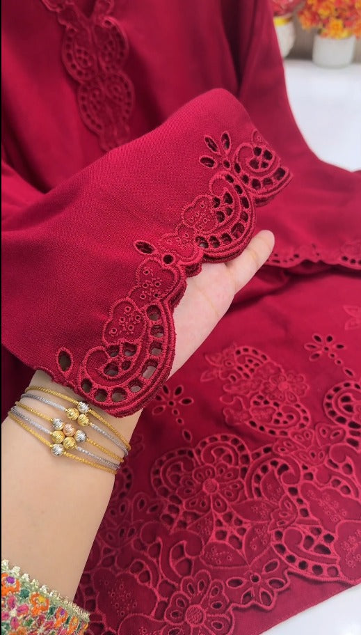 02-Piece Stitched & UnStitched Embroidered Premium Lawn