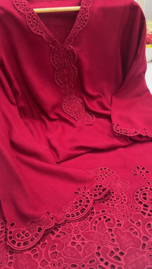 02-Piece Stitched & UnStitched Embroidered Premium Lawn