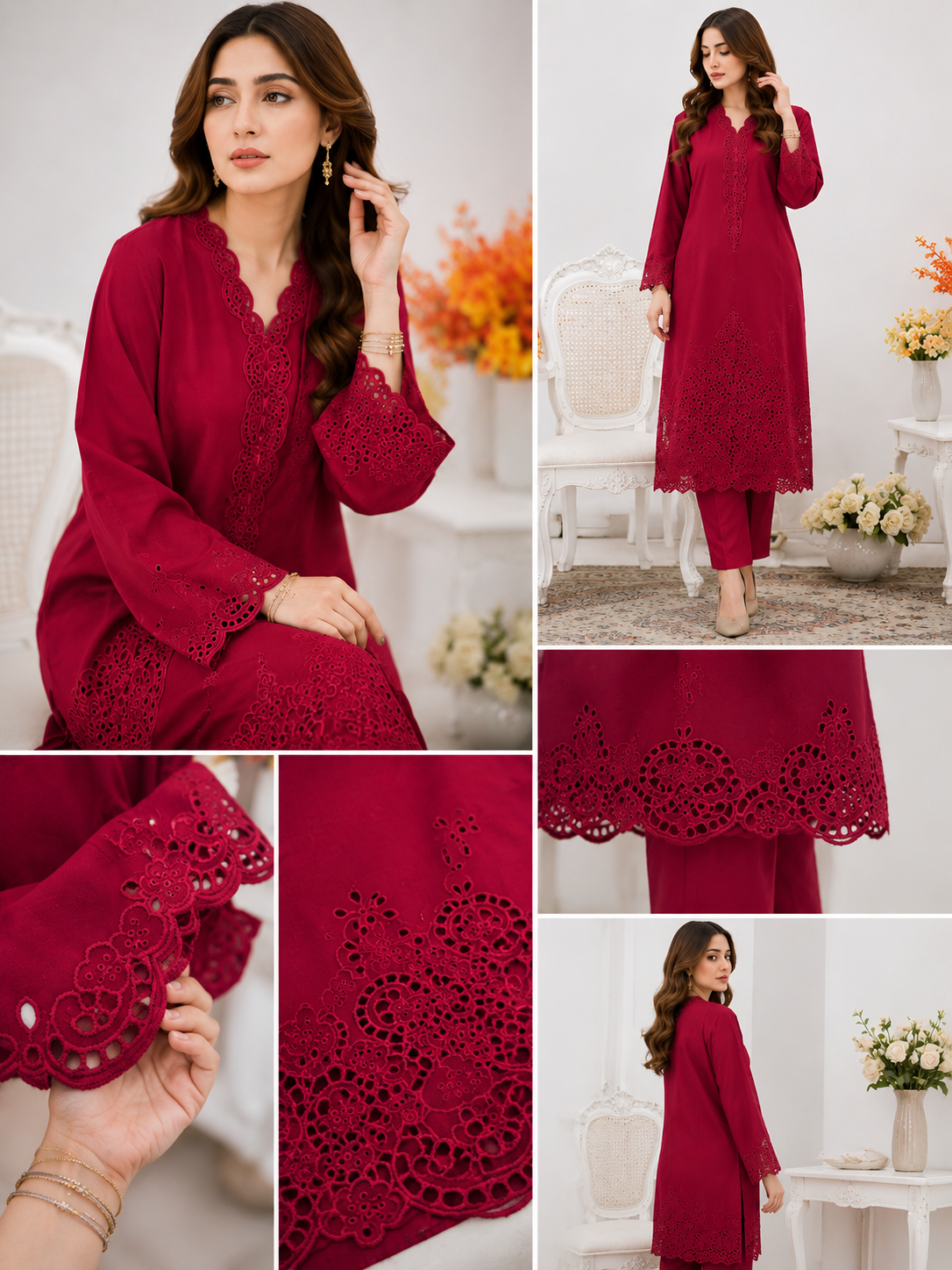 02-Piece Stitched & UnStitched Embroidered Premium Lawn